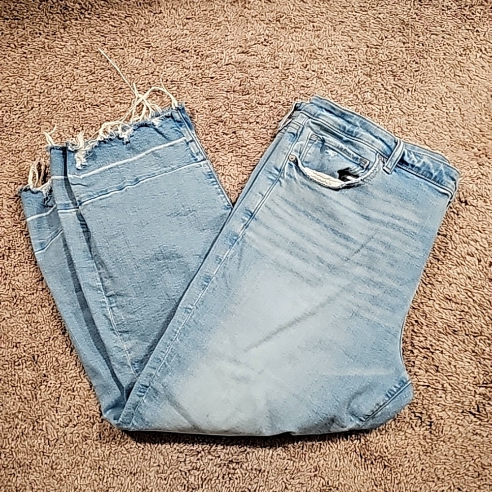 Women's AMERICAN EAGLE "Kick Boot Crop" Next Level Stretch Jeans Sz 18 Regular